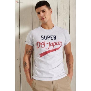 [S-5XL]SUPERDRY เสื้อยืดแขนสั้น ผ้าฝ้ายแท้ พิมพ์ลายตัวอักษร สีคอนทราสต์ สําหรับผู้ชาย