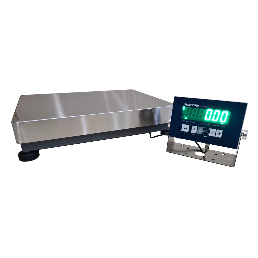 SUNFORD FCS-300-SW31 เครื่องชั่งดิจิตอล 300 กิโลกรัม หัวอ่าน จานชั่งสแตนเลสขนาดใหญ่ ต่อคอมพิวเตอร์ได้
