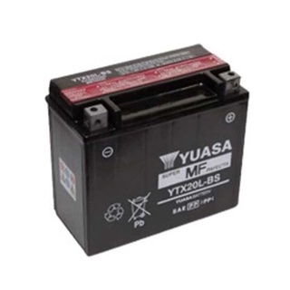 แบตเตอรี่ YUASA ยัวซ่า แบตเตอรี่แห้งมอเตอร์ไซค์ รุ่น YTX20L-BS (12V18Ah) ความด่างศักย์ไฟฟ้า (โวลท์) : 12V ความจุ (แอมป์)