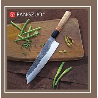 มีดเชฟ มีดครัว Japanese chef knife Fangzuo Kiritsuke 8" เหล็ก 3-layer steel 8Cr14CoMov มีดเชฟญี่ปุ่น ด้ามไม้ 8 เหลี่ยม