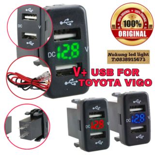 USB for Car Charger,TOYOTA-VIGO4.2A×2USB Charger +V,SOCKET ,เบ้าusbชาร์จ+โวลมิเตอร์,ตรงรุ่นโตโยต้าวีโก้(USB×2+V/VIGO)