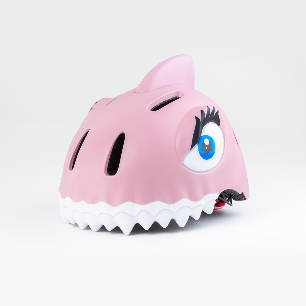Crazy Safety หมวกกันน็อคจักรยานสำหรับเด็ก ลายฉลามชมพู Pink Shark (49-55 cm.)