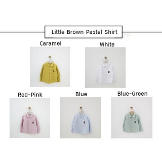 "พร้อมส่งในไทย" Little Brown Pastel Shirt เชิ้ตแขนยาวเด็กผู้ชาย