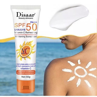 ครีมกันแดดวิตามินซี Vitamin C Refreshing Whitening Sunscreen SPF50 PA+++ UVA/UVB ขนาด 50g.