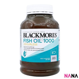 Blackmores Odourless Fish Oil 1000mg 400 Capsules น้ำมันตับปลา ไร้กลิ่น 1000มิลลิกรัม 400 แคปซูล (หมดอายุ:07 2025)