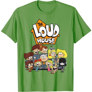 เสื้อยืดผ้าฝ้ายพิมพ์ลายแฟชั่น เสื้อยืด พิมพ์ลายตัวอักษร Nickelodeon The Loud House