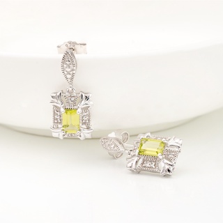 AR-Kang Collection***ต่างหูPeridot,White Cz (เงินแท้92.5%)