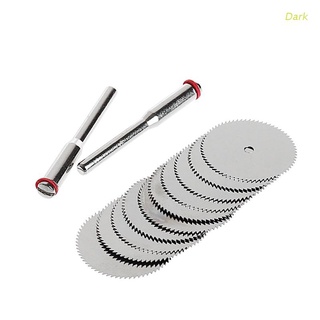 Dark 10 x 22mm Wood Saw Blade Disc + 2 x Rod Dremel Rotary Cutting Tool