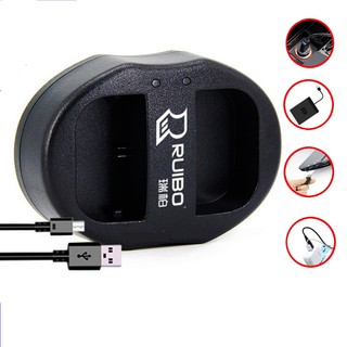 แท่นชาร์จแบตกล้อง Dual Battery Charger LP-E6 for Canon 5D2/ 5D3/ 70D/ 60D/ 6D/ 7D With Micro USB Cable