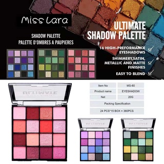 Misslara อายแชโดว์พาเลท เนื้อแมตต์ ประกายมุก 16 สี หลากสีสัน สไตล์ยุโรป และอเมริกา สําหรับผู้เริ่มต้นแต่งหน้า