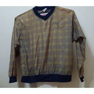 เสื้อแขนยาวผ้าร่มลายสก๊อตผ้าร่มชั้นเดียวด้านหน้าเป็นปักๆ  make in USA