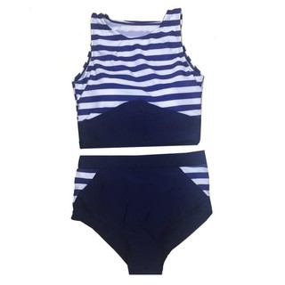 Easy Swim ชุดว่ายน้ำ Two-Piece - น้ำเงิน - ขาว