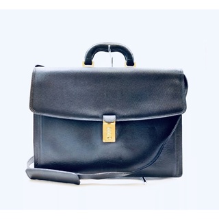 Bally business learher bag with sttrap vintage