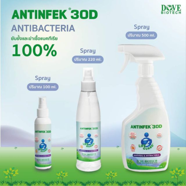 ANTINFEK​ 30D ผลิตภัณฑ์ฆ่าเชื้อโรค ที่ได้รับการรับรอง ปลอดภัยไม่มีแอลกอฮอล์ไม่ระคายเคือง Human Protect