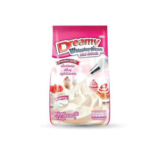 Dreamy Whipping Cream ดรีมมี่ วิปปิ้งครีม สีชมพู สูตรหวาน ขนาด 500 กรัม