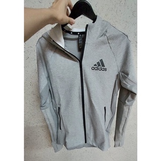 เสื้อแจ๊กเก็ต Adidas ของแท้ มือ 1 รุ่น Adidas Training Aeroready Designed to move sport motion logo Hoodie สีเทา