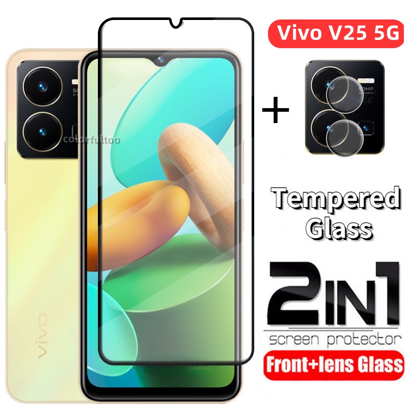ฟิล์มกระจกนิรภัยกันรอยหน้าจอ 9D แบบเต็มจอ สําหรับ Vivo V25e V25 5G V25 Pro V25Pro VivoV25 V23 V23e V
