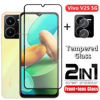 ฟิล์มกระจกนิรภัยกันรอยหน้าจอ 9D แบบเต็มจอ สําหรับ Vivo V25e V25 5G V25 Pro V25Pro VivoV25 V23 V23e V21 4G 5G Y02s Y22s Y35 2022