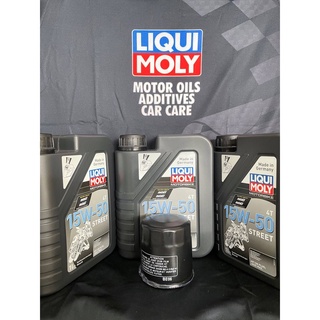 ชุดเปลี่ยนถ่ายน้ำมันเครื่อง Liqui Moly 15W-50 สังเคราะห์แท้100  พร้อมกรองน้ำมันเครื่องตรงรุ่น ครบชุด 3 ลิตร สำหรับ BENEL