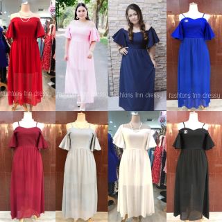 maxi เดรสออกงานสาวอวบ อก 40-48"