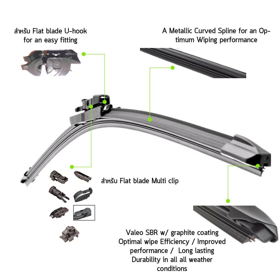 ✨รุ่นใหม่ปี 2025✨ใบปัดน้ำฝน คู่หน้า VALEO Ultimate KITFLEX 16+26 fit F SUBARU XV เจน 2 GT ปี 2018-NOW - รูปที่ 2