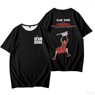 Ag เสื้อยืดแขนสั้นลําลอง พิมพ์ลายกราฟฟิคอนิเมะ Slam Dunk ทรงหลวม พลัสไซซ์ สําหรับผู้ชาย และผู้หญิง