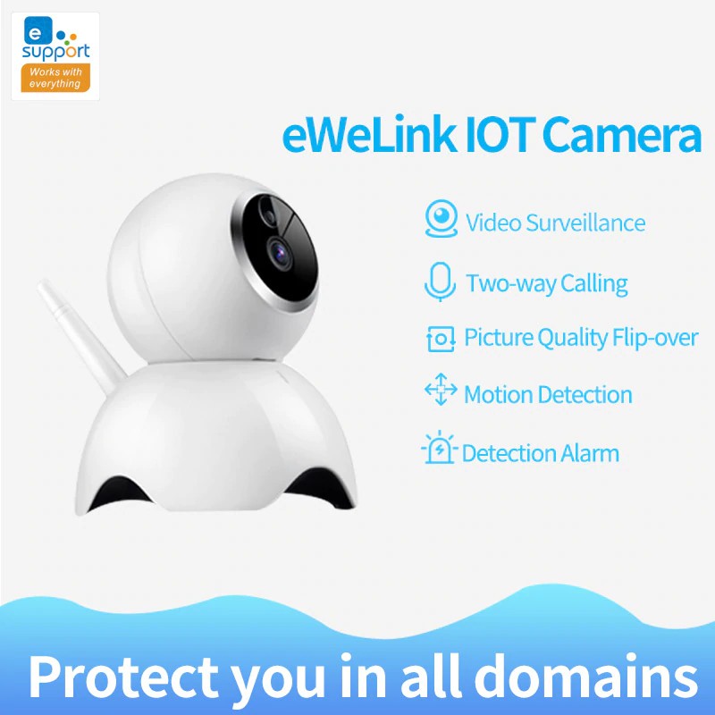 กล้องวงจรปิด eWelink Camera Smart IoT 720P หมุนกล้องได้ พร้อมเซ็นเซอร์จับความเคลื่อนไหว ดูผ่านโทรศัพ