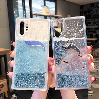 Samsung Galaxy A71 A51 5G Note20 Ultra A80 A70 A50 A30 A20 A10S A20S A30S A50S เคสโทรศัพท์มือถือ A10 Note8 Note9 S7 edge Cartoon dolphin quicksand soft case เคสป้องกัน