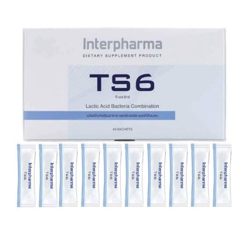 TS6 Probiotic โปรไบโอติก 6 สายพันธุ์  แบบแยกซอง ปรับสมดุลทางเดินอาหาร ลดอาการภูมิแพ้ ลดสิว (แบบแยกซอ