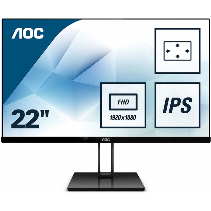 MONITOR (จอมอนิเตอร์) AOC 22V2Q/67 21.5" IPS 75Hz Warranty 3 - Y