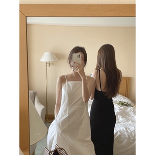 cpjgirlxx | พร้อมส่ง Busan cam-dress (ribbon back) - 2colors เดรสยาวสายเดี่ยวยาวผูกหลัง