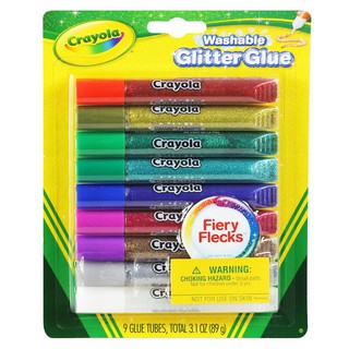 WASHABLE GLITTER GLUE CRAYOLA 9 COUNTS กาวเกล็ดสะท้อนแสงล้างออกได้ CRAYOLA 9แท่ง งานศิลปะ อุปกรณ์เครื่องเขียน ผลิตภัณฑ์แ