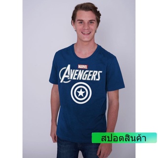 เสื้อยืดมาร์เวล อเวนเจอร์ส เรืองแสงในที่มืด MARVEL--NV สีกรม Avengers-Captain America