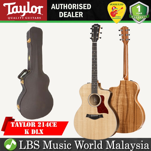 Taylor 214ce-K DLX Cutaway Grand Auditorium กีตาร์ไฟฟ้าอะคูสติกพร้อมเคส (214 ce- KDLX)