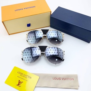 Louis Vuitton Logo Print Gold Sunglasses