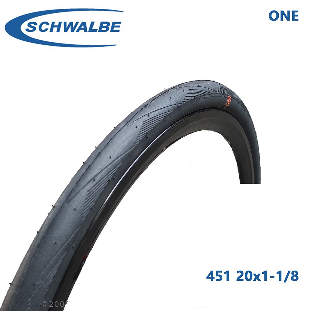 ยางนอกจักรยาน SCHWALBE ONE - ขอบลวด, 20X1 1/8 (451) สีดำ และขอบแก้ว