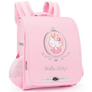 กระเป๋านักเรียนชั้นประถมศึกษา Hellokitty Hello Kitty สำหรับเด็กผู้หญิงชั้นประถมศึกษาปีที่หนึ่งสองและสามกระเป๋าเป้ลดภาระส