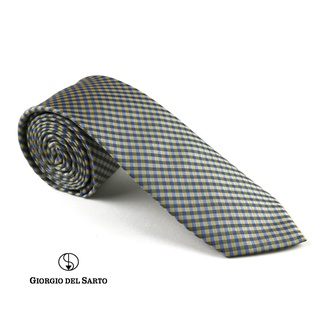 Giorgio Del Sarto Necktie Yellow-Blue Fabric Texture เนคไทสีเเหลือง-ฟ้ามีเท็กเจอร์