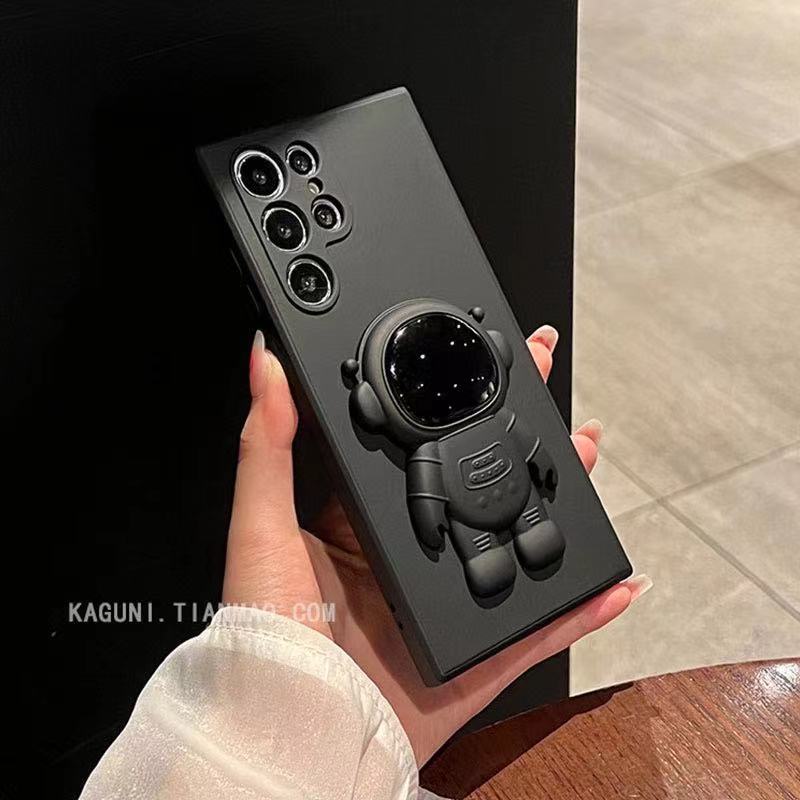 เคสโทรศัพท์มือถือ TPU ใส ลายนักบินอวกาศ 3D ซิลิโคนเหลว สีดำเย็น เคส Samsung Galaxy S25 Ultra S24FE S