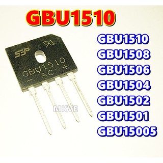 (1ตัว) GBU1510 , BRIDGE DIODE , 15A 1000V ระยะขา4มิลลิเมตร (รหัสสินค้า M01902)