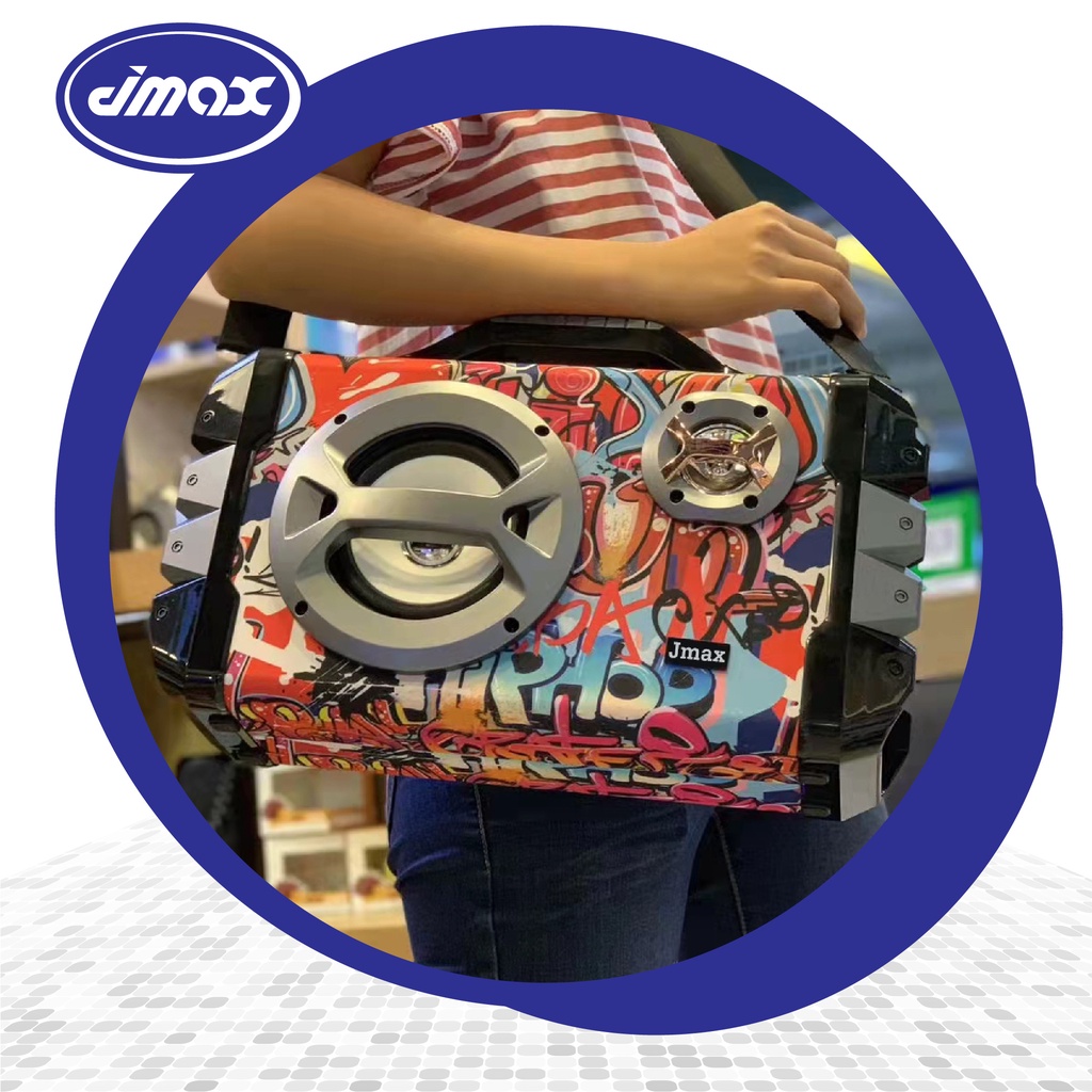 JMAX-1901 ลำโพงบลูทูธ ลายกราฟฟิคเท่ ทันสมัย พร้อมเสียงดัง กระหึ่มสะใจ เบสคู่แน่น พร้อม Batter ในตัว 1500MAH ดีไซน์สวย เร