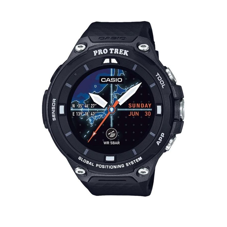 Casio Protrek นาฬิกาข้อมือผู้ชาย สายเรซิ่นรุ่น WSD-F20-BK - สีดำ