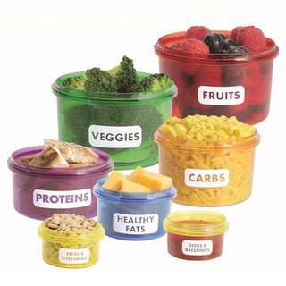 7Pcs Mini Meal Prep Perfect Portions Control Food Storage Containers Box Case