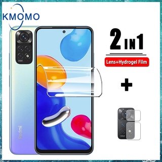 ฟิล์มไฮโดรเจลกันรอย แบบเต็มจอ ขอบโค้ง สำหรับ Xiaomi Redmi Note 12 4G + 11 Pro 5G 11s 10 10s 9 9s 8 7 Plus ฟิล์มเลนส์กล้องสำหรับ