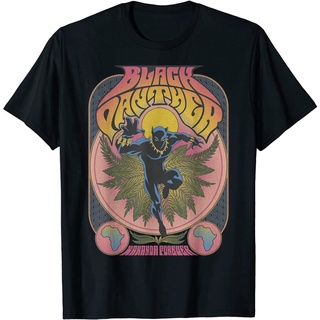 เสื้อยืด CX  Marvel Black Panther Vintage 70s Poster Style T-Shirt  kemeja baju lelaki oversized  vintageเสื้อยืดเท่