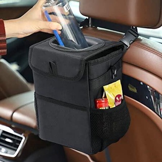 ถังขยะในรถยนต์ กล่องเก็บของในรถ car storage bag ที่เก็บของในรถ กระเป๋าเก็บของ กระเป๋าใส่ของ กระเป๋าแขวนรถ สีดำ T1861