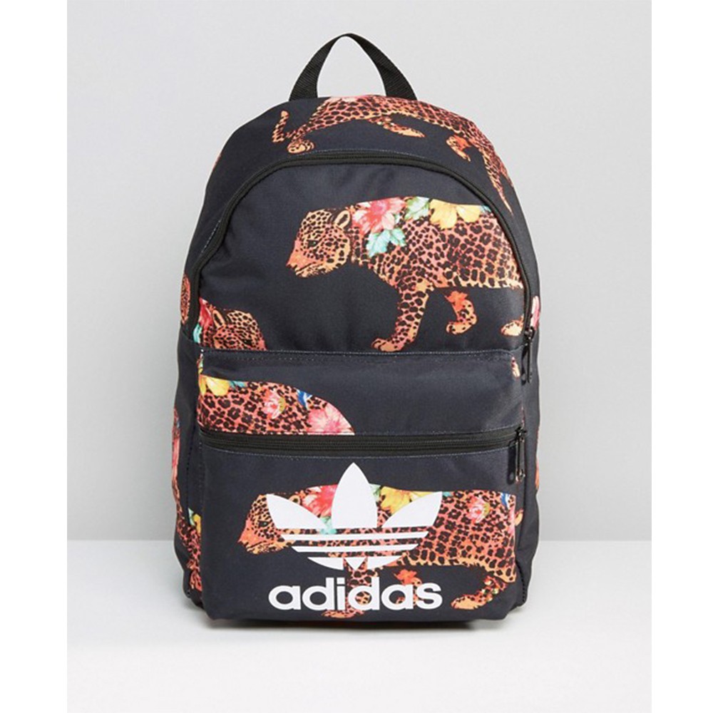adidas Originals Leopard Print Backpack In Black AY9359