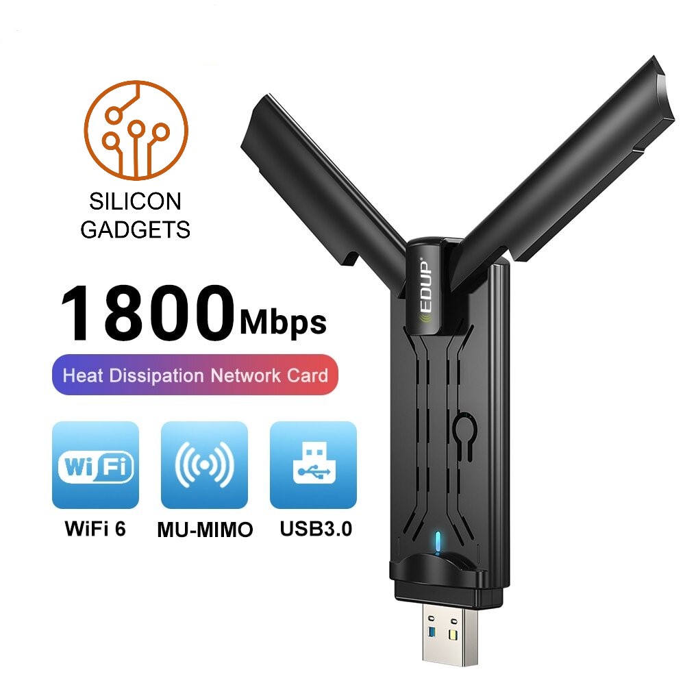 ตัวรับสัญญาณไวไฟ Usb 30 Ax1800 Wifi6 Adapter 24g 5ghz Dual Band Wireless Adapter Realtek 0645