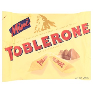 ราคาพิเศษ!! ทอปเบอโรน ช็อกโกแลตนมผสมอัลมอนด์นูกัสรสน้ำผึ้ง 200กรัม Toblerone Swiss Milk Chocolate With Almond Nougat And