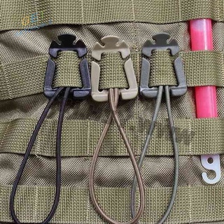 2 ชิ้น / ล็อต Molle กระเป๋าเป้สะพายหลัง Carabiner EDC เครื่องมือเชือกยืดหยุ่นสายรัดหัวเข็มขัด